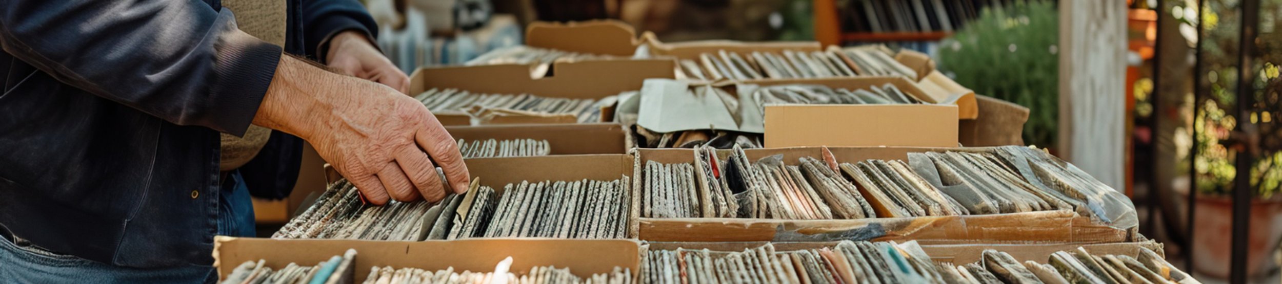 man looking through vinyl records